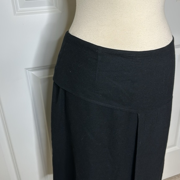 Morgane Le Fay Black Cashmere Mid-Waisted Knee Length Asymmetrical Skirt SzL - Picture 2 of 7